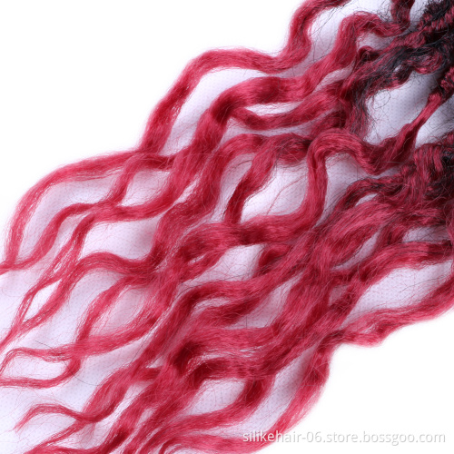 Goddess Faux Locs Crochet Hair with Curly Ends 24inch Synthetic Goddess Locs Hair Extensions Faux Locs Crochet Wavy Hair